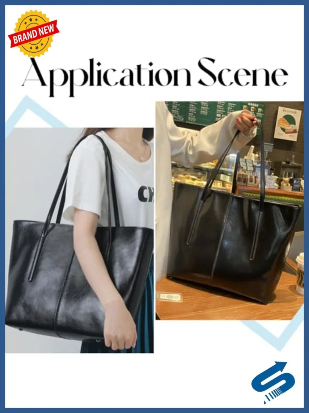 Vintage Genuine Leather Zipper Tote Bag for Women Cowhide Large Work Handbag